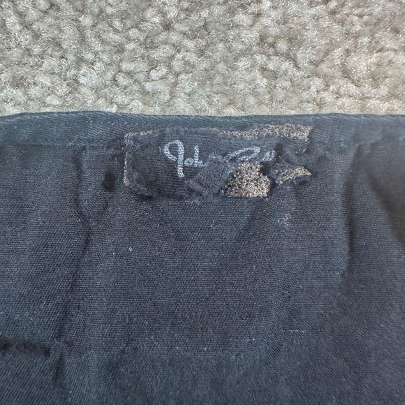 John Galt Brandy Melville Black Dainty Tie Front Cap Sleeve Cotton Top OS Small - Picture 2 of 5